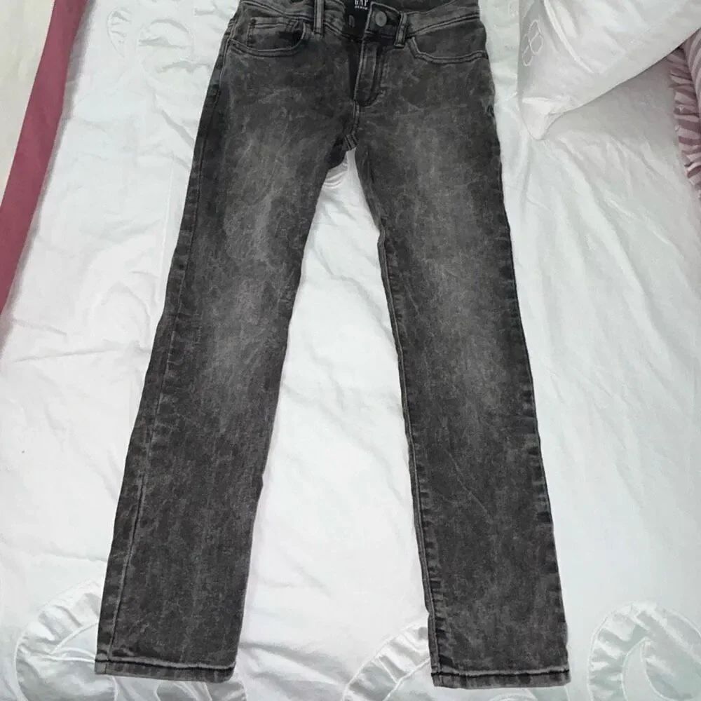 Gap boys black acid wash denim sz 8